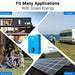 Sun Gold Power 5120Wh Wall-Mounted LiFePO4 Lithium Battery illustrated for home backup, RVs, off-grid systems, and solar PV energy storage applications