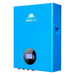 Sun Gold Power 5120Wh Wall-Mounted LiFePO4 Lithium Battery shown as a blue wall-mounted battery with a front display and compact rectangular design