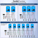 Sun Gold Power 8000W 48V Split Phase Solar Inverter wiring diagrams showing split-phase and three-phase parallel connections for up to six units