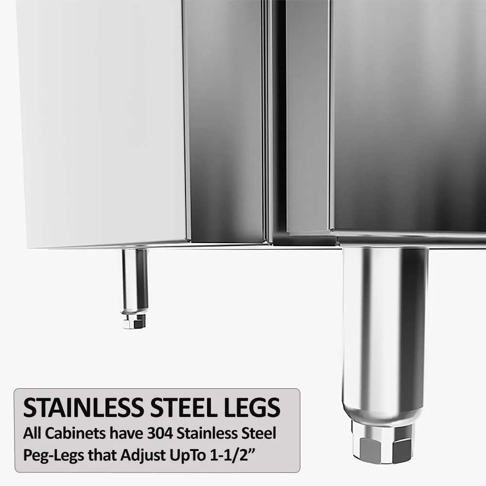 Sunstone Bayou 8ft 6in Outdoor Kitchen Island Package close-up of adjustable stainless steel legs under the cabinet