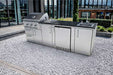 Sunstone Bayou 8ft 6in Outdoor Kitchen Island Package on a rooftop terrace with grill, sink, and modern storage