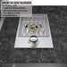 Sunstone Bayou 8ft 6in Outdoor Kitchen Island Package side burner close-up with feature details and control knob
