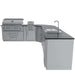 Sunstone Big-Texan 21ft Outdoor Cabinet large Island Package angled side view highlighting grill, sink, and extended countertop