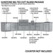 Sunstone Big-Texan 21ft Outdoor Cabinet large Island Package diagram showing labeled components like grill, fridge, drawers, and sink across the full island