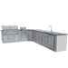Sunstone Big-Texan 21ft Outdoor Cabinet large Island Package full front view of the complete stainless steel outdoor kitchen island