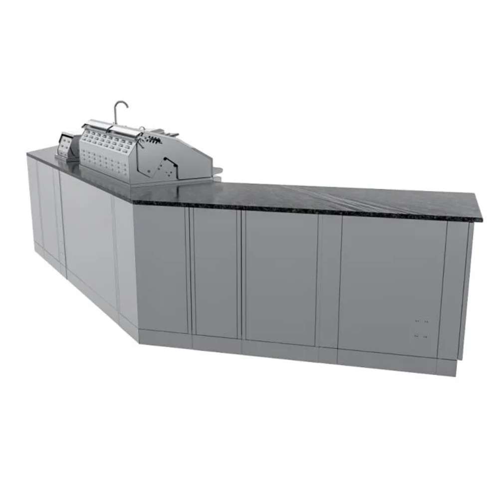 Sunstone Big-Texan 21ft Outdoor Cabinet large Island Package rear view highlighting smooth cabinets and extended countertop space