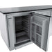 Sunstone Big-Texan 21ft Outdoor Cabinet large Island Package with an open outdoor refrigerator revealing shelves and door storage