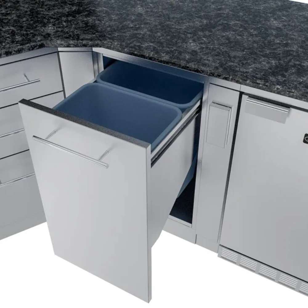 Sunstone Savanna 16ft Outdoor Cabinet Package with 60° Angle features a deep sink basin with removable inserts and accessories