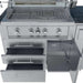 Sunstone Savanna 16ft Outdoor Cabinet Package with 60° Angle features an open cabinet below the side burner for storage