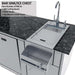 Sunstone Savanna 16ft Outdoor Cabinet Package with 60° Angle highlights a bar sink with faucet and pull-out drawer below