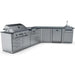 Sunstone Savanna 16ft Outdoor Cabinet Package with 60° Angle is shown on a white background, highlighting its grill, cabinets, and sink