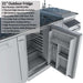 Sunstone Savanna 16ft Outdoor Cabinet Package with 60° Angle shows a double side burner with control knobs and stainless steel finish