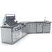 Sunstone Savanna 16ft Outdoor Cabinet Package with 60° Angle shows the sink area with faucet, storage cabinet, and pull-out drawer