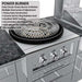 Sunstone TexCajun 9ft Outdoor Kitchen Island Package power burner with open grate design for high-heat cooking