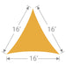 TS-16 Tenshon Equilateral Triangle Shade Sail dimension diagram showing a 16-foot equilateral triangle design