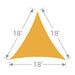 TS-18 Tenshon Equilateral Triangle Shade Sail dimension diagram showing an 18-foot equilateral triangle design