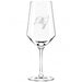 Tampa Bay Buccaneers Crate & Barrel NFL Tour 18oz Red Wine Glass, Set of 4 featuring the Buccaneers pirate flag logo etched on a clear stemmed wine glass