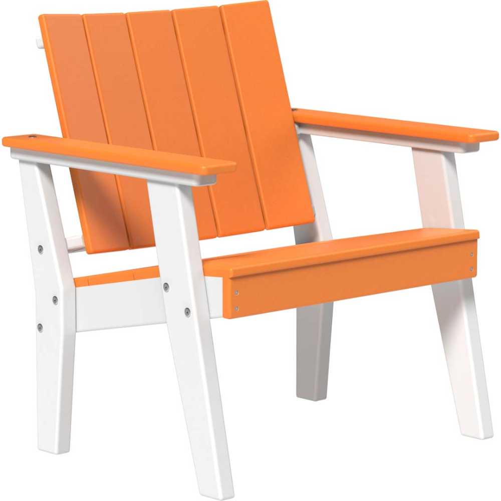 Tangerine and White LuxCraft Urban Chat Chair