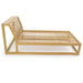 Teak chaise lounge frame from Westminster Teak Maya 4pc Lounge Set, shown without cushions, with evenly spaced wooden slats and a slightly angled backrest