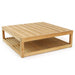 Teak coffee table from Westminster Teak Maya 4pc Lounge Set, featuring a slatted top and a lower shelf for extra storage