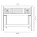 Technical drawing of Fireside Lodge Barnwood Two Drawer Open Vanity with Shelf and Slab Style Top, measuring 41 5/8 inches wide with two drawers and an open storage shelf below