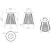 Technical drawing of Westminster Teak Luna Large Lantern displays its dimensions and structure from top, side, and angled views in a clean, blueprint-style layout