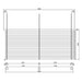 Technical elevation diagram displays precise width and height measurements for the GardenHouse24 USA Garage Morten 44A Garden Room