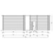 Technical elevation drawing of the GardenHouse24 USA Bendy 70 Garden Room details exterior wall lengths, post positions, and precise construction dimensions