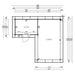 Technical floor plan illustrates the internal and external dimensions of the GardenHouse24 USA Carport Kampen 44 Garden Room