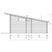 Technical side elevation drawing highlights the sloped roof and dimensions of the GardenHouse24 USA Darcy 70 Garden Room