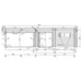 Technical side view highlights window and door placements of the GardenHouse24 USA Sauna Quieto 70 Garden Room