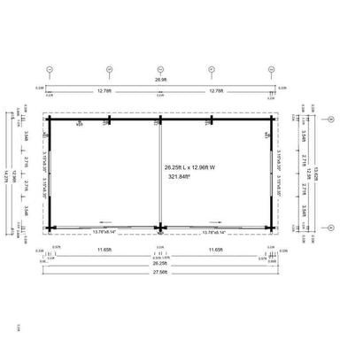 Technical top-down floor plan shows the detailed measurements and room layout of GardenHouse24 USA ALU Concept Lounge 70B Garden Room