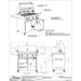 Technical blueprint of the Alfresco Grills Artisan Professional 36” Cart Grill, 3 Burner showcases its design specifications, dimensions, and key features