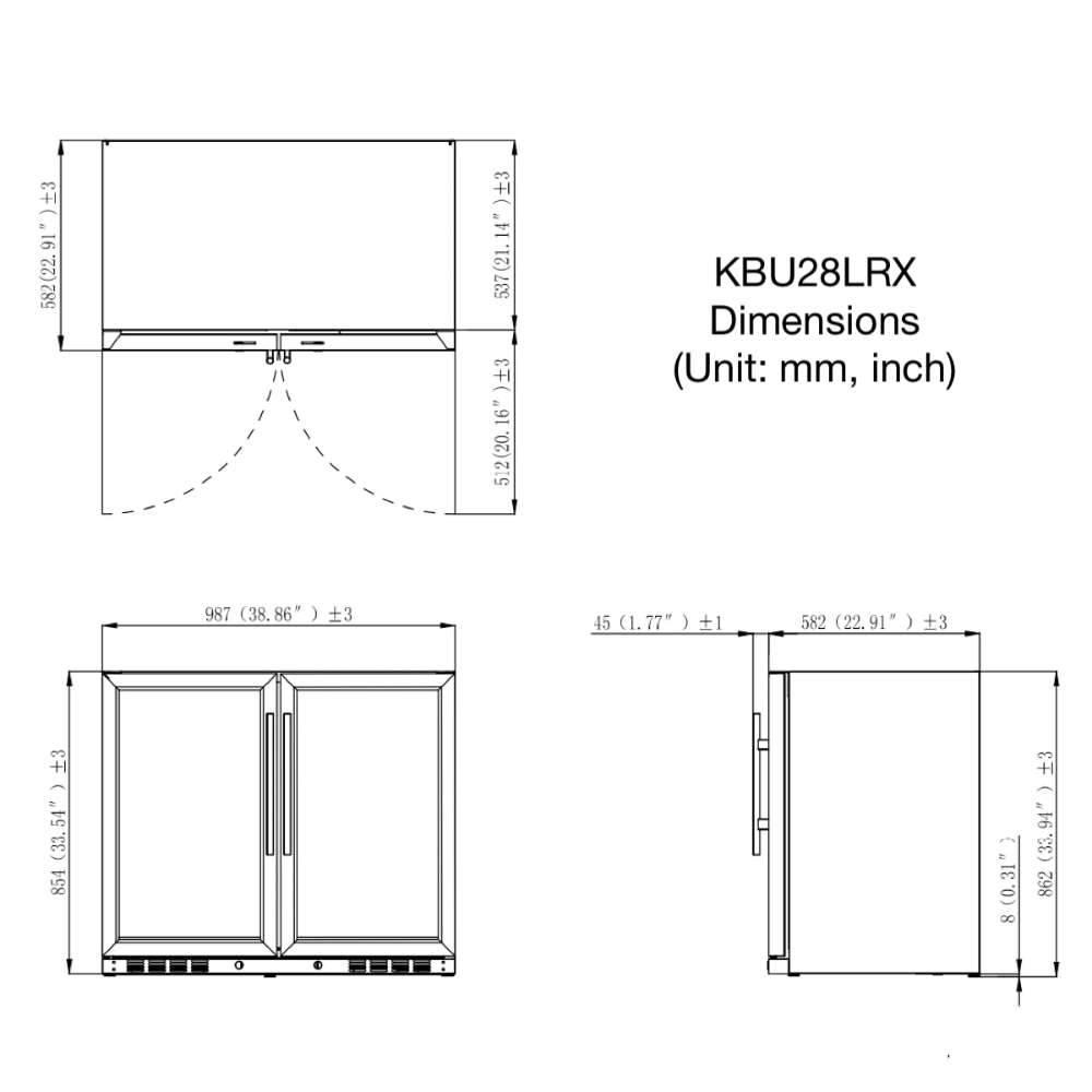 KingsBottle 39 Inch Under Counter Wine And Beer Fridge Combo-Freedom Room