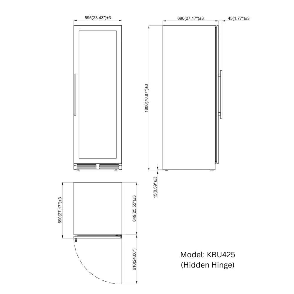 KingsBottle Upright Low-E Glass Door Dual Zone Large Wine Cooler-Freedom Room