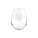Tennessee Titans Crate & Barrel NFL Aspen 11.75oz Stemless Wine Glass, Set of 4 featuring an etched circular “T” and three-star logo on clear glass