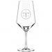 Tennessee Titans Crate & Barrel NFL Tour 18oz Red Wine Glass, Set of 4 featuring the Titans circular “T” and three-star logo etched on a clear stemmed wine glass