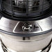 The stainless control plate on Outdoor Order Axis Collapsible Heater shows a round gas knob beneath the wire grate