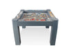 The Game Theory Tables Origins Modular Mini Game Table in graystone with a central board setup