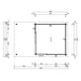 The architectural floor plan outlines the dimensions and layout of the GardenHouse24 USA ALU Concept 70F Garden Room, showing door and window placement