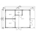 The blueprint shows the GardenHouse24 USA Bente 70 Garden Room layout in square feet, providing a clear breakdown of interior space by room