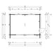 The floor plan of the GardenHouse24 USA ALU Concept 70I Garden Room displays precise measurements and layout details for construction planning