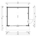 The floor plan shows exact dimensions and layout for the GardenHouse24 USA ALU Concept 70E Garden Room, highlighting its 16.39 m² interior space