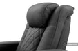 The adjustable headrest in the graphite finish of the Valencia Tuscany Ultimate Edition Home Theater Seating