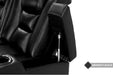 The armrest storage feature of the Valencia Venice Console Home Theater Seating