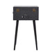 The back view of the Arkrocket Retro Turntable Wireless Record Player With Legs (Black) shows the connection ports and hinges for the lid