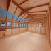 The bright and airy interior of the Outdoor Living Today 12×16 Sunshed Garden Shed, with exposed beams and a smooth wooden floor