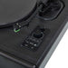 The control panel of Arkrocket Huygens Bluetooth Turntable with Built-in Speakers (Black) with buttons and a mode dial, tonearm, and stylus