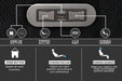 The controls of the Valencia Verona Power Headrest Edition Home Theater Seating, including powered recline, powered headrest, and a USB charging port