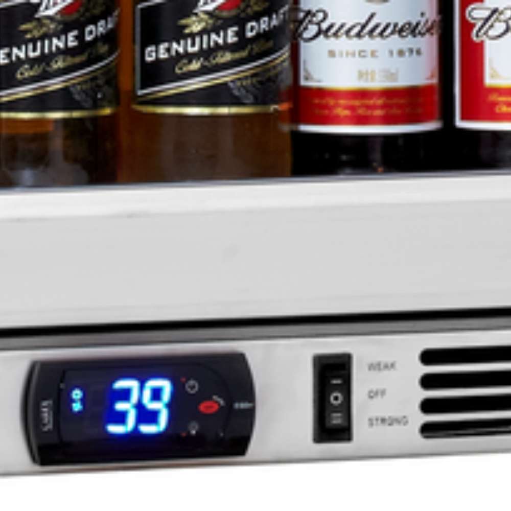 KingsBottle 36 Inch Heating Glass 2 Door Built In Beverage Fridge-Freedom Room